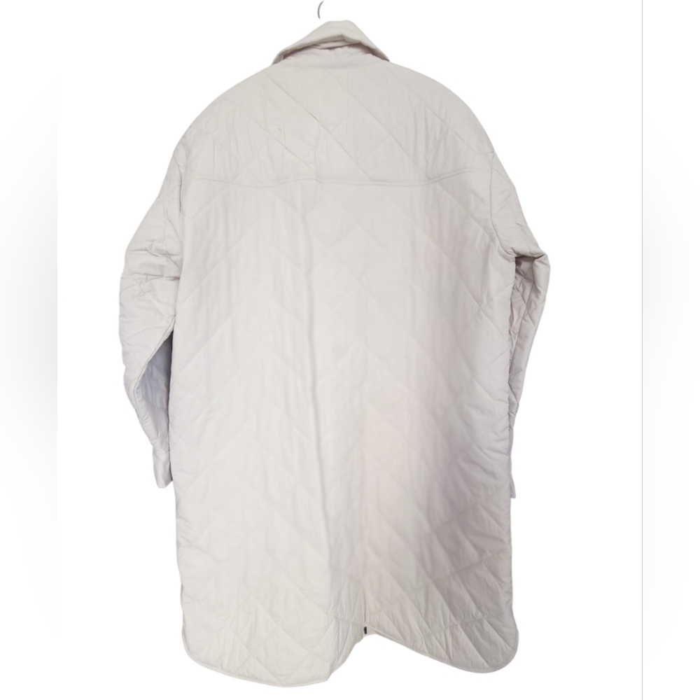 Massimo Dutti Off-White Quilted Puffer Coat Large - Picture 3 of 8